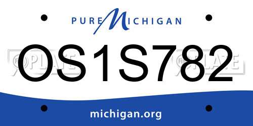 OS1S782 Michigan License Plate