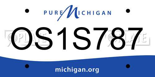 OS1S787 Michigan License Plate