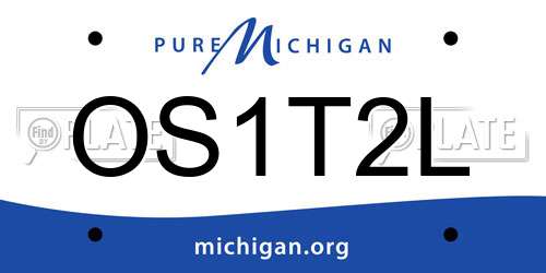 OS1T2L Michigan License Plate