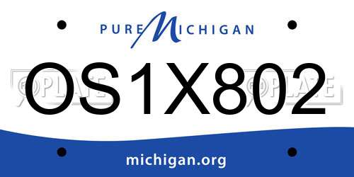 OS1X802 Michigan License Plate