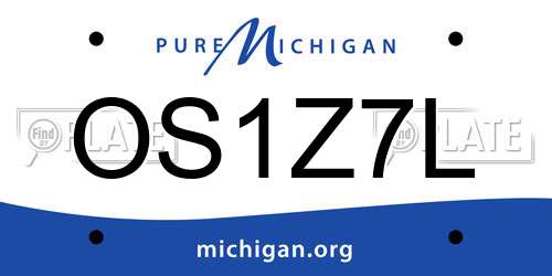 OS1Z7L Michigan License Plate
