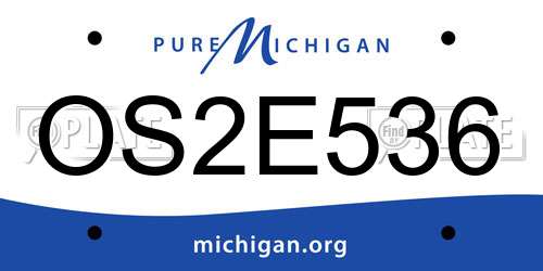 OS2E536 Michigan License Plate