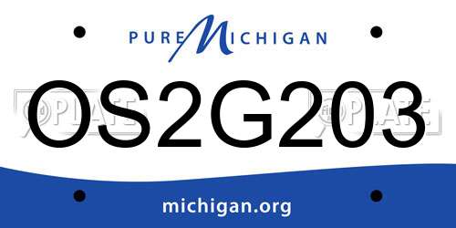 OS2G203 Michigan License Plate