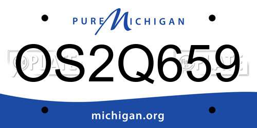 OS2Q659 Michigan License Plate