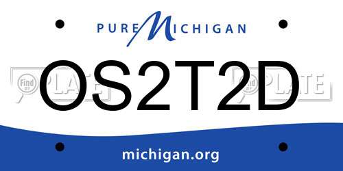 OS2T2D Michigan License Plate