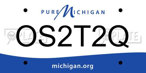 OS2T2Q Michigan License Plate