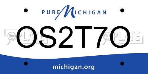 OS2T7O Michigan License Plate
