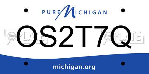 OS2T7Q Michigan License Plate