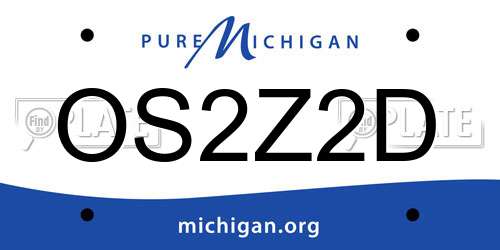 OS2Z2D Michigan License Plate