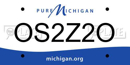 OS2Z2O Michigan License Plate