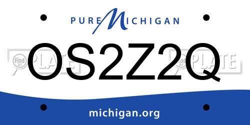 OS2Z2Q Michigan License Plate
