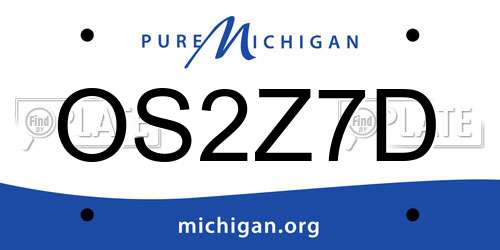OS2Z7D Michigan License Plate