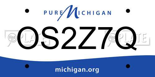 OS2Z7Q Michigan License Plate