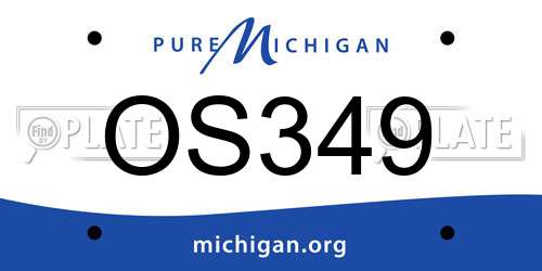 OS349 Michigan License Plate
