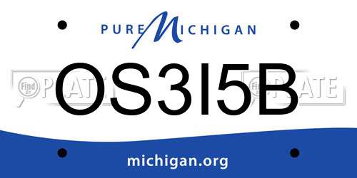 OS3I5B Michigan License Plate