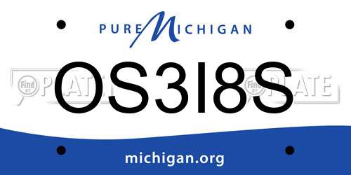 OS3I8S Michigan License Plate