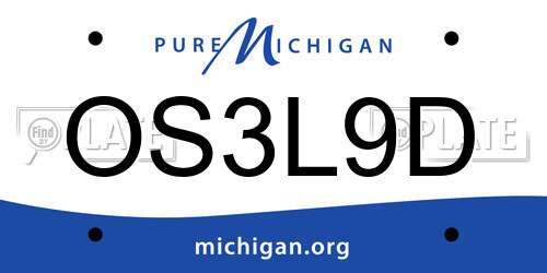 OS3L9D Michigan License Plate