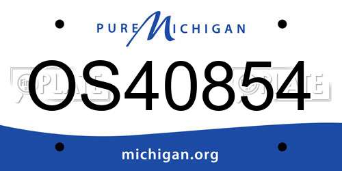 OS40854 Michigan License Plate
