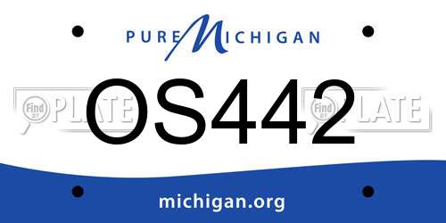 OS442 Michigan License Plate