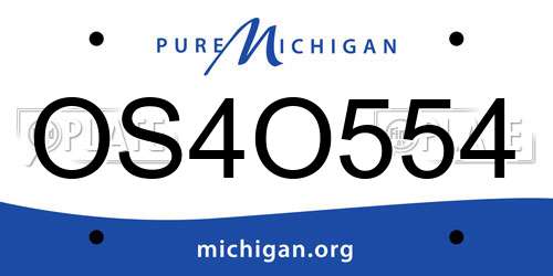 OS4O554 Michigan License Plate