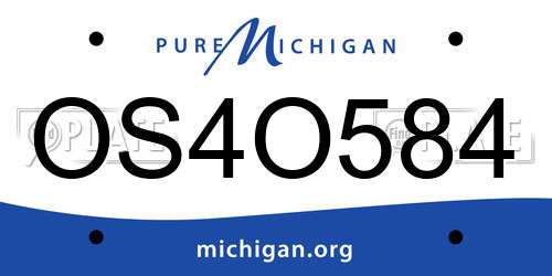 OS4O584 Michigan License Plate
