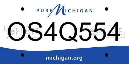 OS4Q554 Michigan License Plate