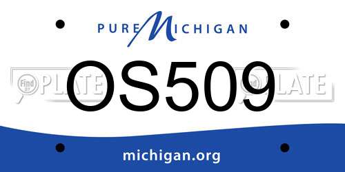 OS509 Michigan License Plate