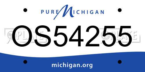 OS54255 Michigan License Plate