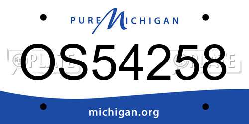 OS54258 Michigan License Plate
