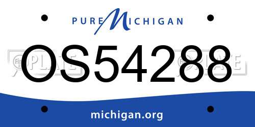 OS54288 Michigan License Plate
