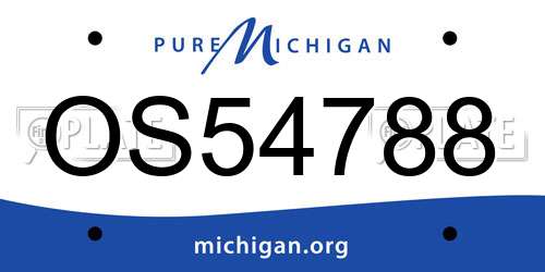 OS54788 Michigan License Plate