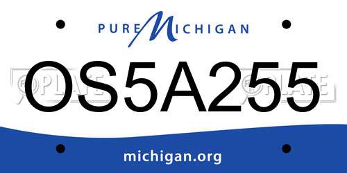 OS5A255 Michigan License Plate