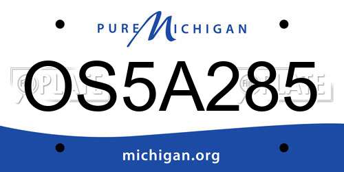 OS5A285 Michigan License Plate