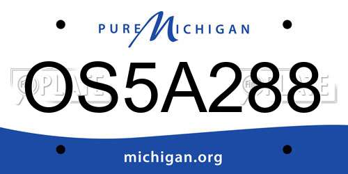 OS5A288 Michigan License Plate