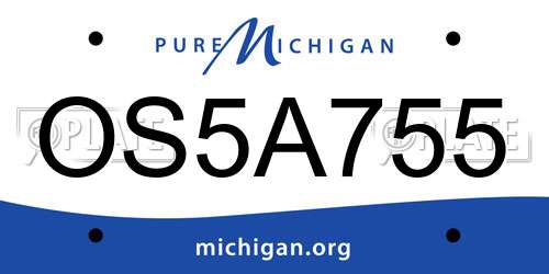 OS5A755 Michigan License Plate