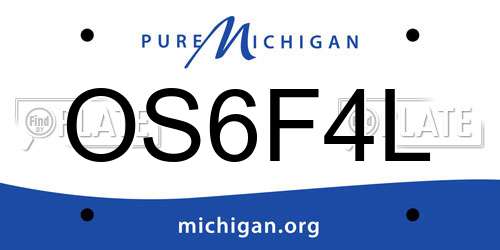 OS6F4L Michigan License Plate
