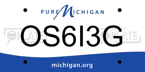 OS6I3G Michigan License Plate