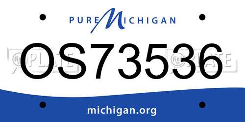 OS73536 Michigan License Plate