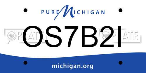 OS7B2I Michigan License Plate