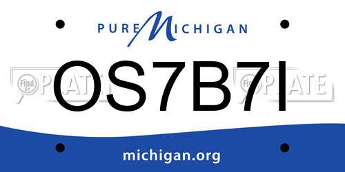 OS7B7I Michigan License Plate