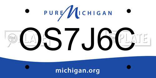 OS7J6C Michigan License Plate