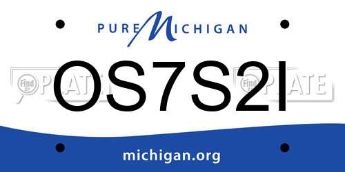 OS7S2I Michigan License Plate