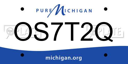 OS7T2Q Michigan License Plate