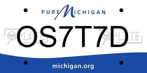 OS7T7D Michigan License Plate