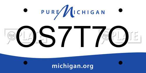 OS7T7O Michigan License Plate