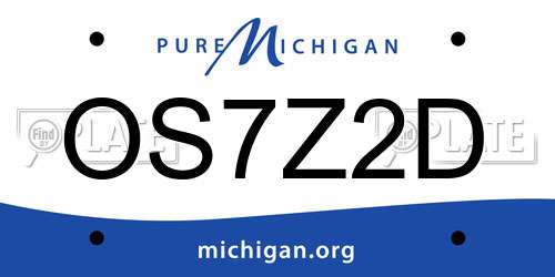 OS7Z2D Michigan License Plate