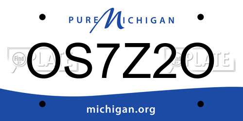 OS7Z2O Michigan License Plate