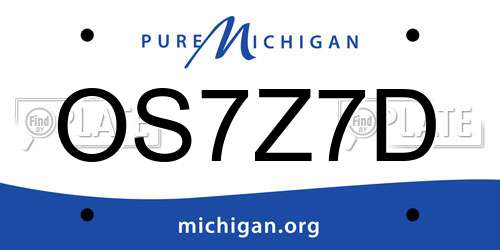 OS7Z7D Michigan License Plate