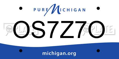 OS7Z7O Michigan License Plate