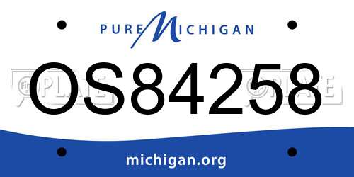 OS84258 Michigan License Plate
